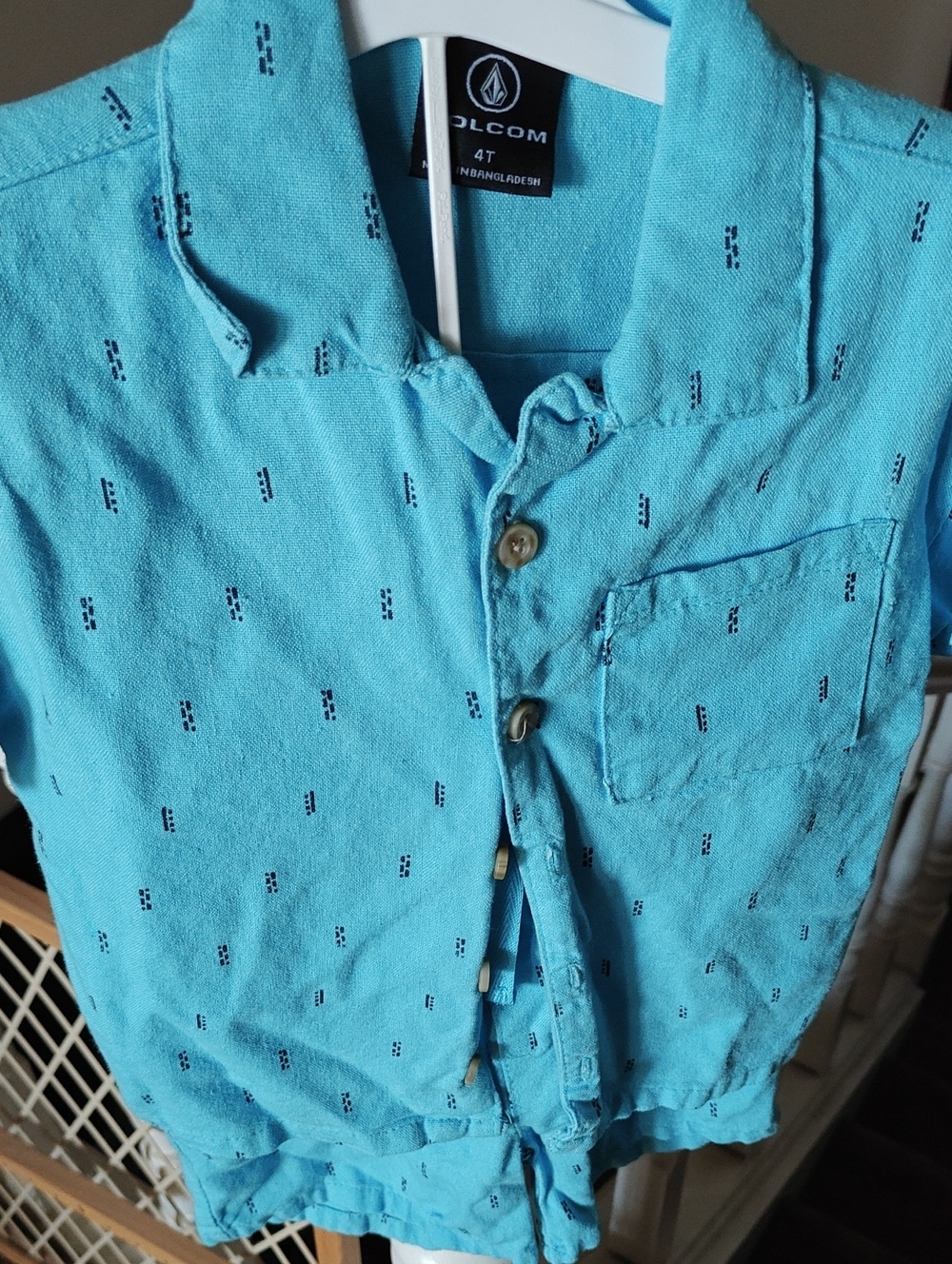 Volcom Toddler Turquoise Short-Sleeve Button-Down Shirt
